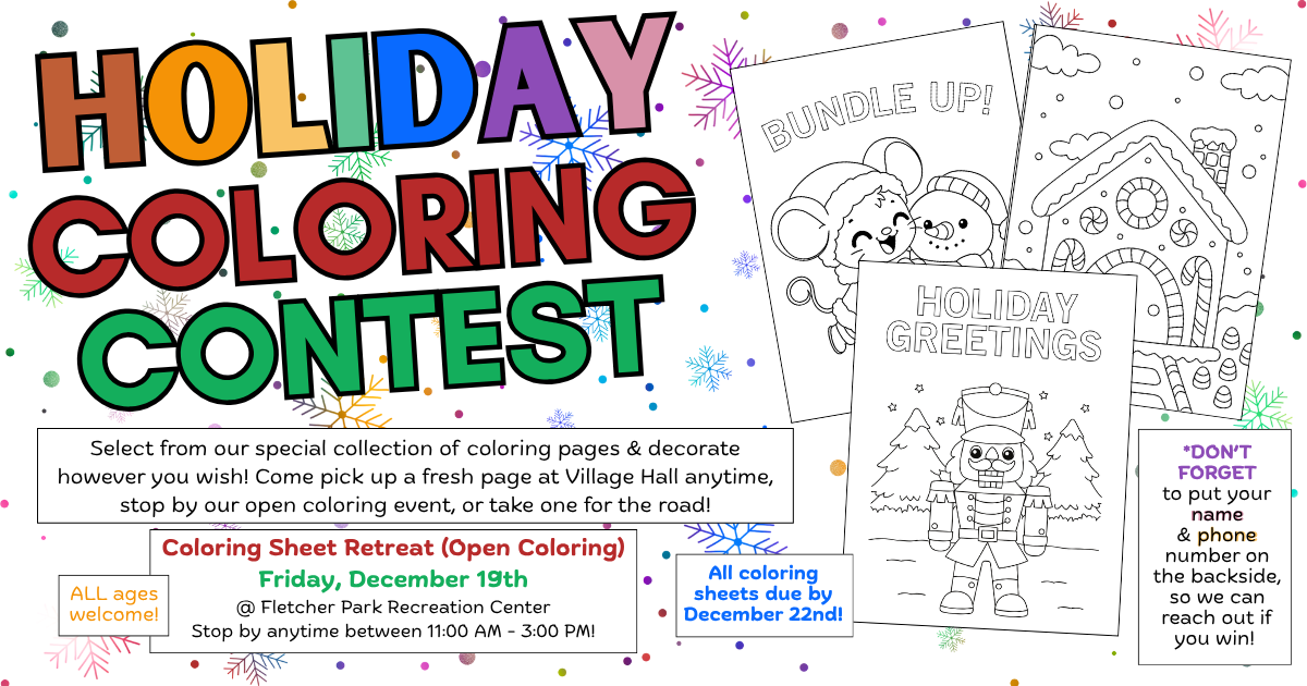 Flyer for 2025 Holiday Coloring Contest