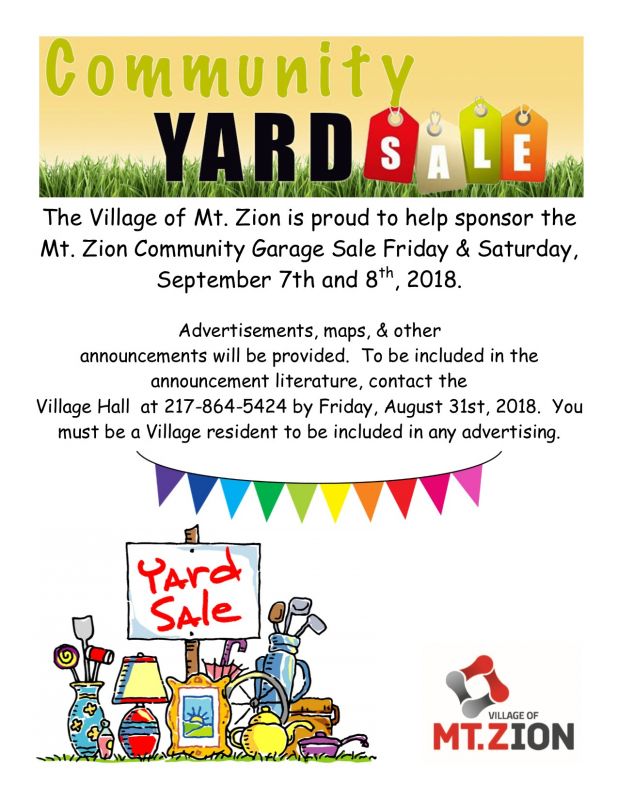 Fall Garage Sales 2018